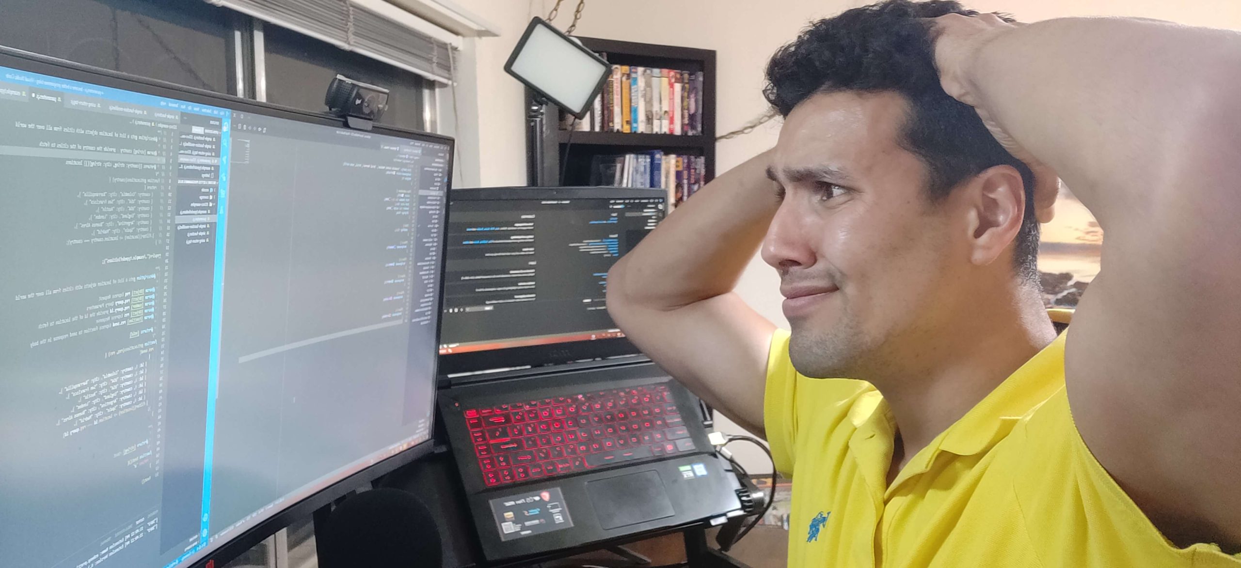 Programmer having hard problems to solve