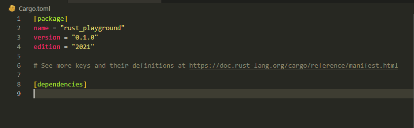 Syntax highlighting of .toml files after installing Better TOML VS Code extension
